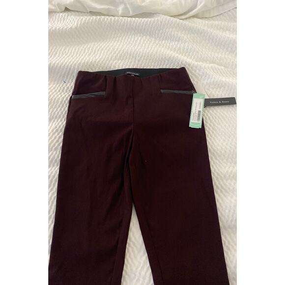 NWT Violets & Roses Leather Detail Pants - Picture 1 of 5